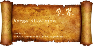 Varga Nikoletta névjegykártya